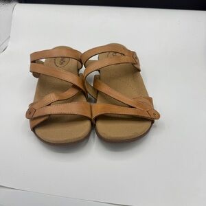 Taos Brown Double U Lightweight Leather Sandals